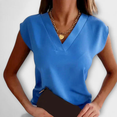 Dámský letní top s V-výstřihem a volnými rukávy