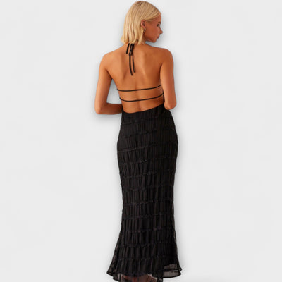 Adeline - Dlouhé šaty s halter výstřihem