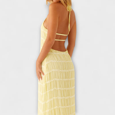 Adeline - Dlouhé šaty s halter výstřihem