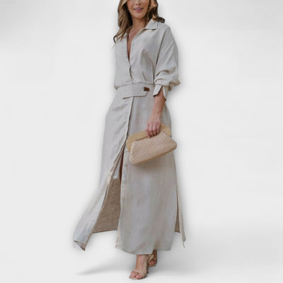 Jeanette - Maxi šaty s V-výstřihem